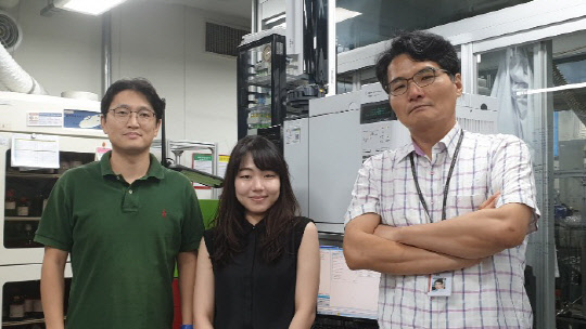 실험이 아닌 컴퓨터 계산으로 최적화된 활성의 촉매를 만드는 기술을 개발한 KIST 함형철 책임연구원(왼쪽부터), 임서연 학생연구원, 하정명 책임연구원.    KIST 제공